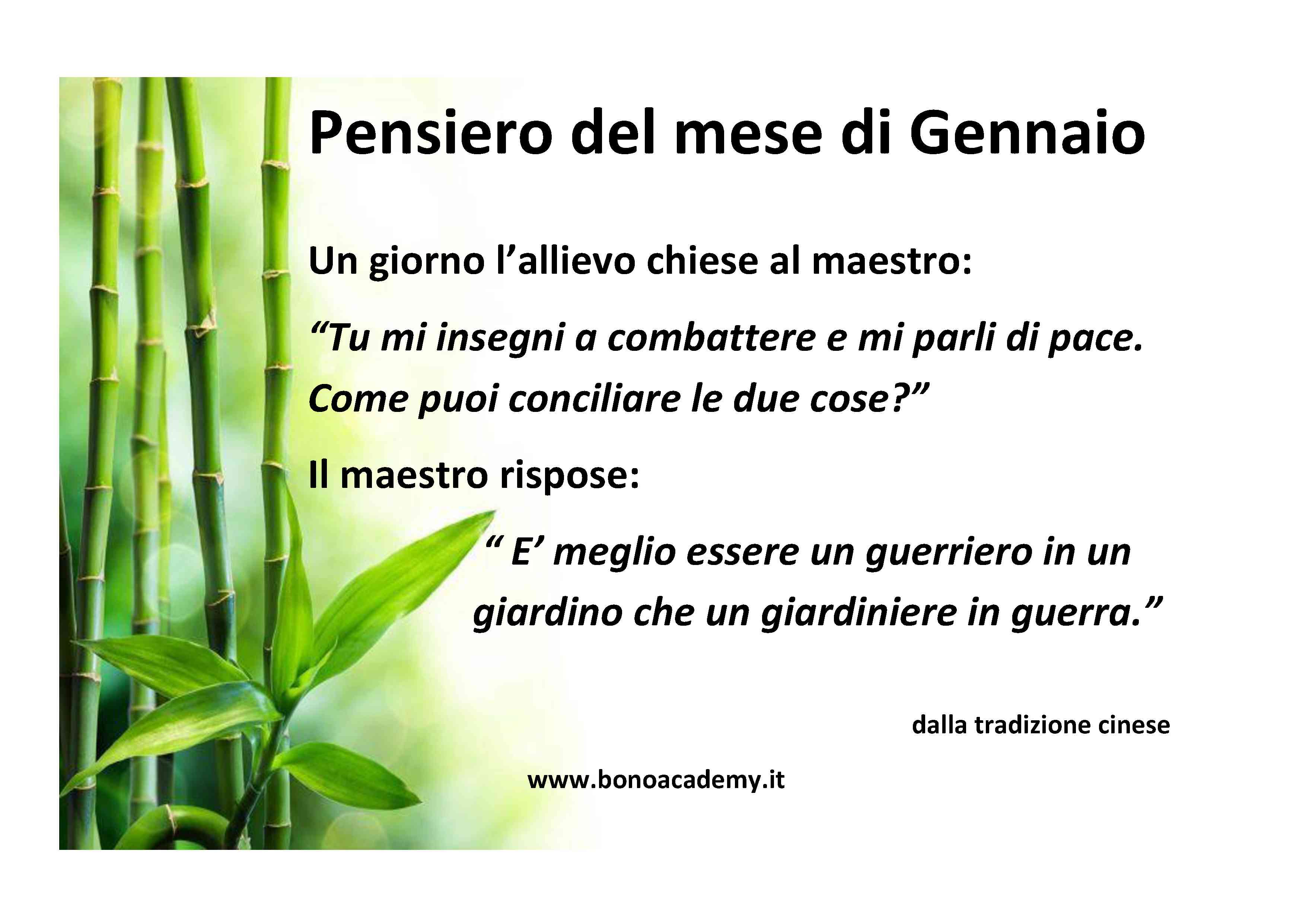 Pensiero del mese di Gennaio 2018 - BonoAcademy