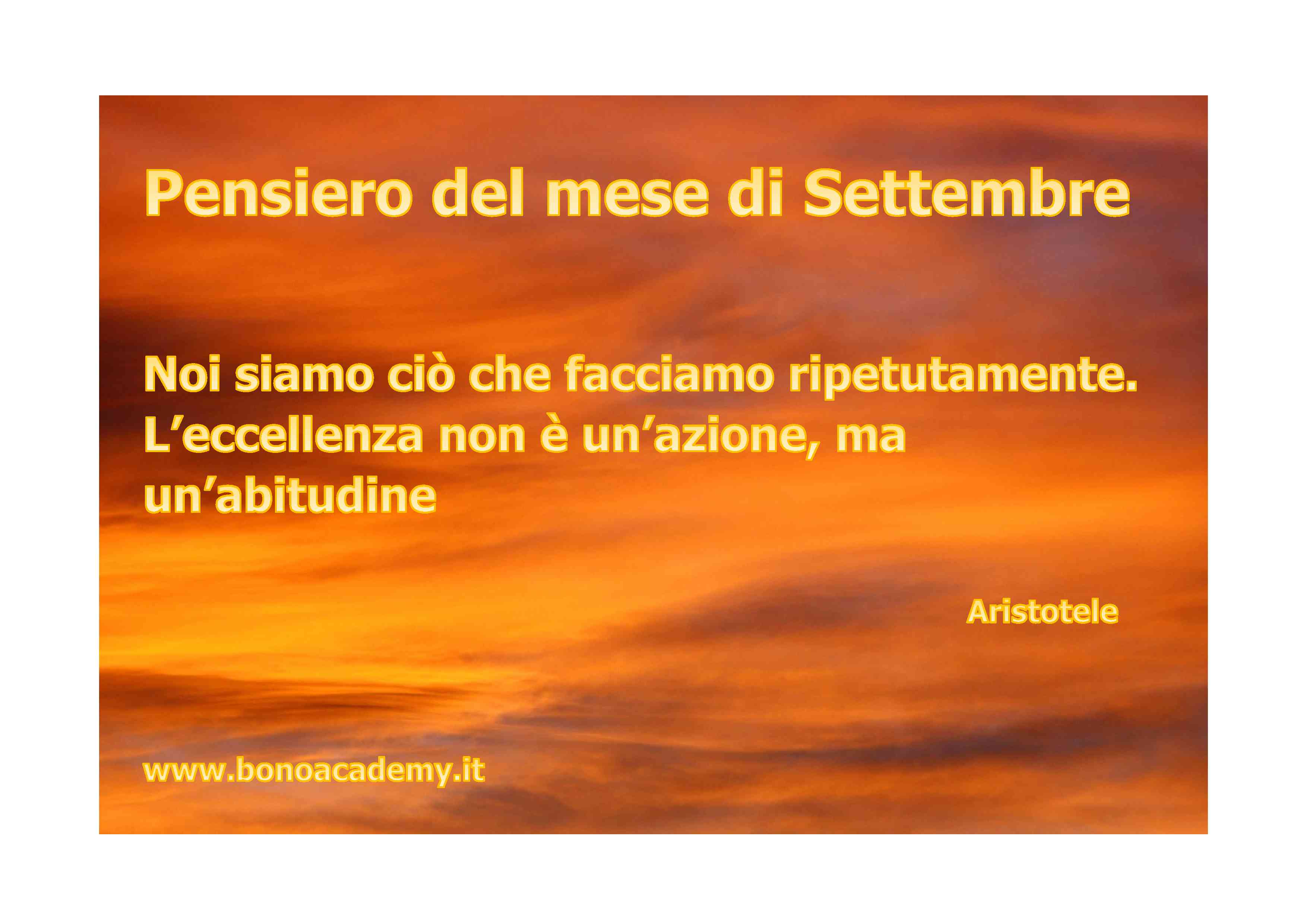 Pensiero del mese di Settembre 2018 - BonoAcademy