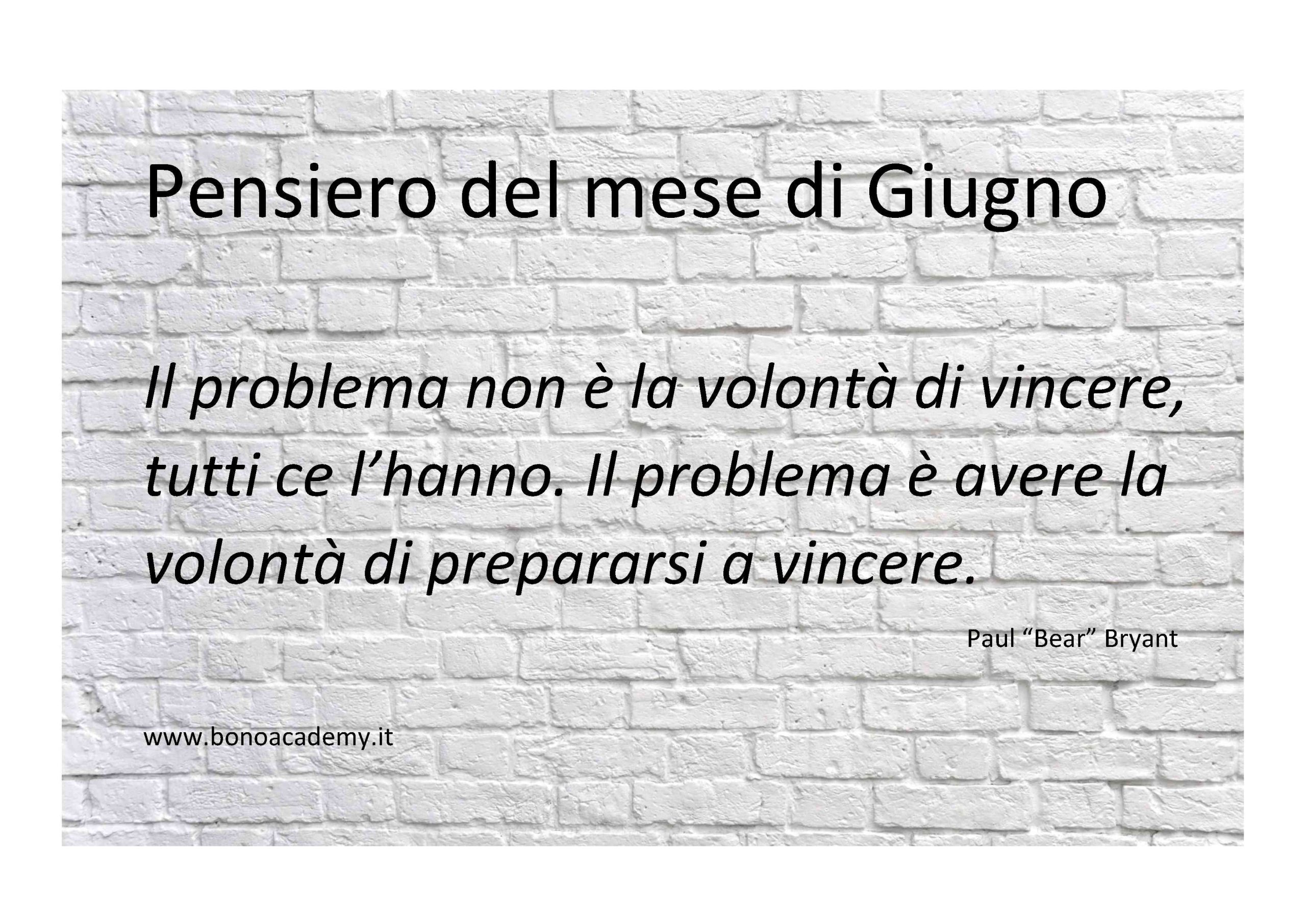 Pensiero del mese di Giugno - Bono Academy